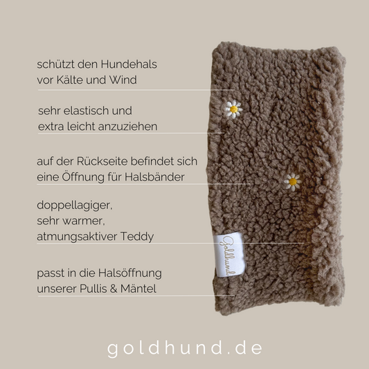 Hundeloop Teddy mocha Gänseblümchen