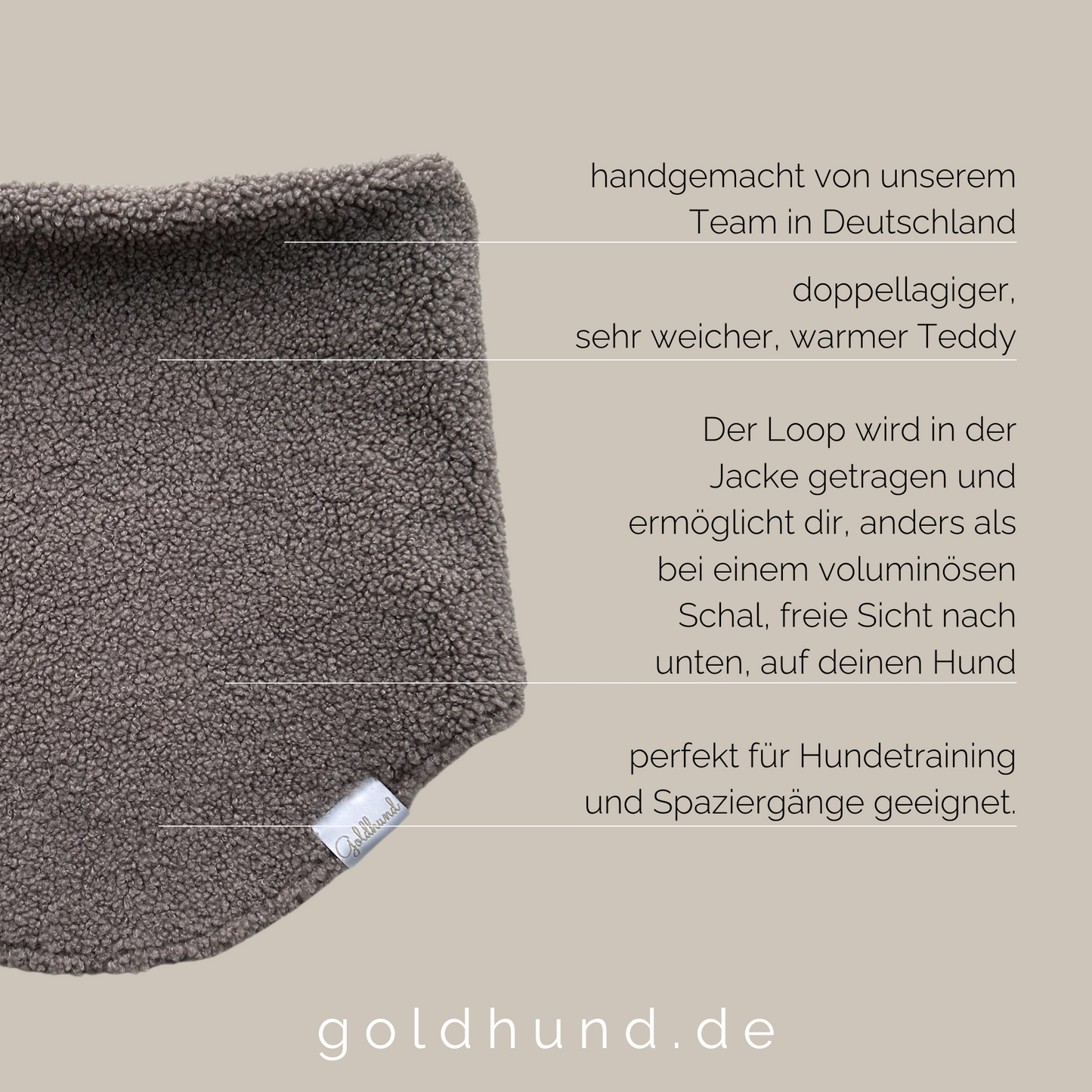 Loopschal für Menschen CosyLoop Teddy taupe