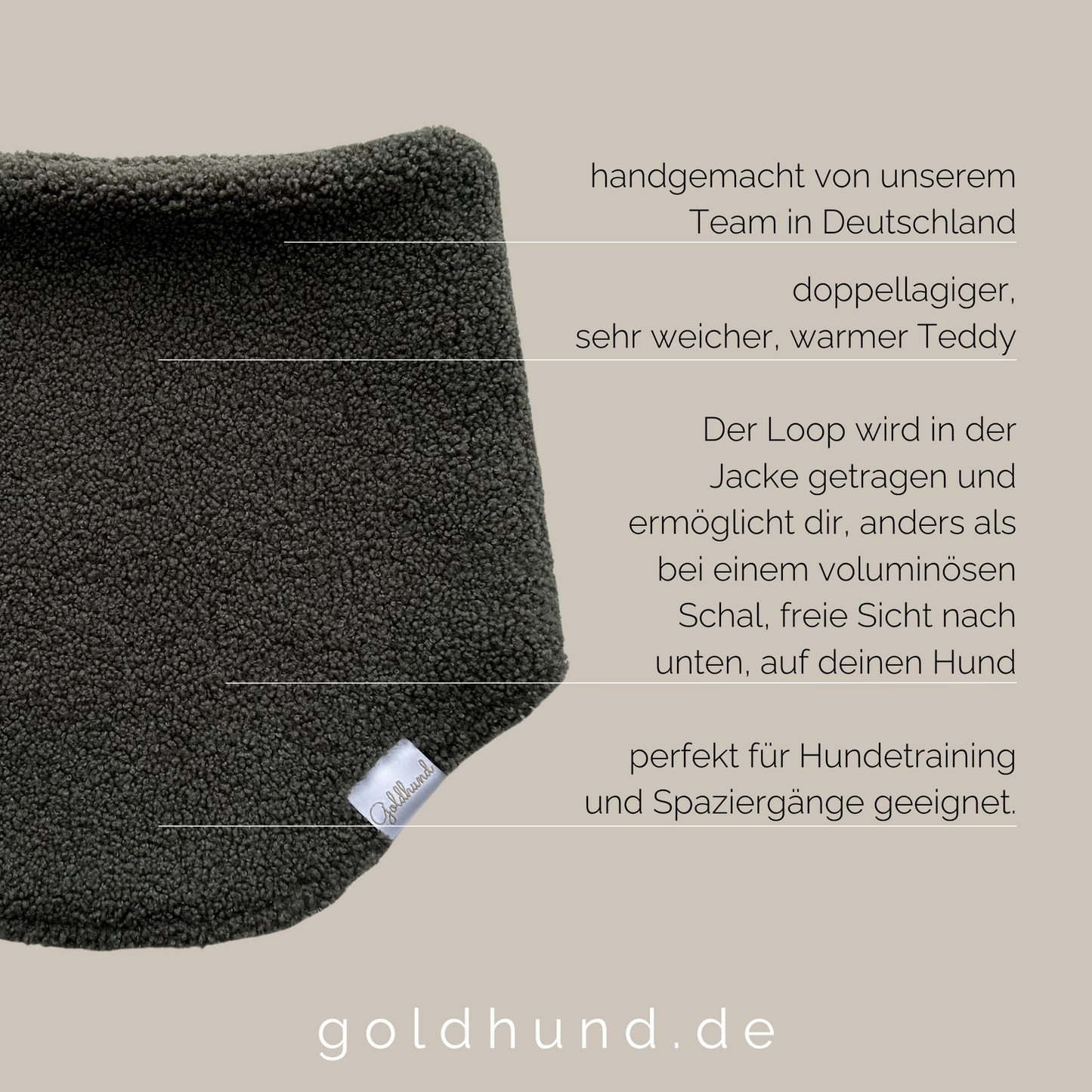 Loopschal für Menschen CosyLoop Teddy moosgrün