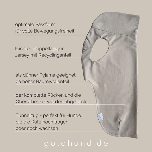 leichtes Hundeshirt CosyShirt light French Terry leo beige