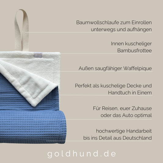 2in1 Plaid "dry" küstenblau weiß