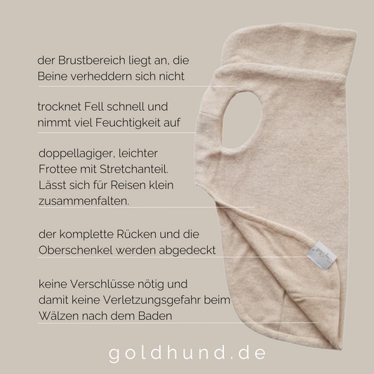 Hundebademantel CosyShirt dry hellbeige