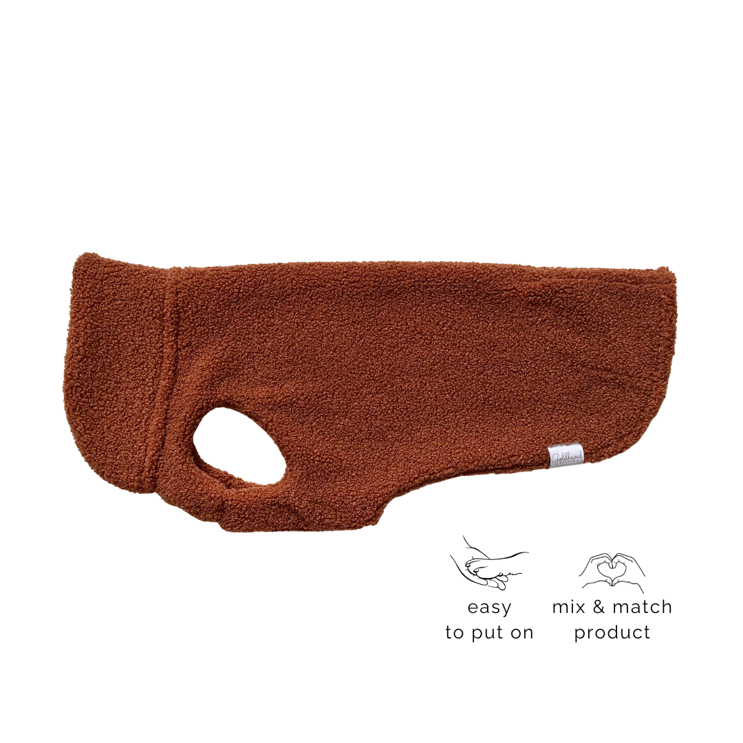 Hundepullover CosyShirt stay warm Teddy cognac