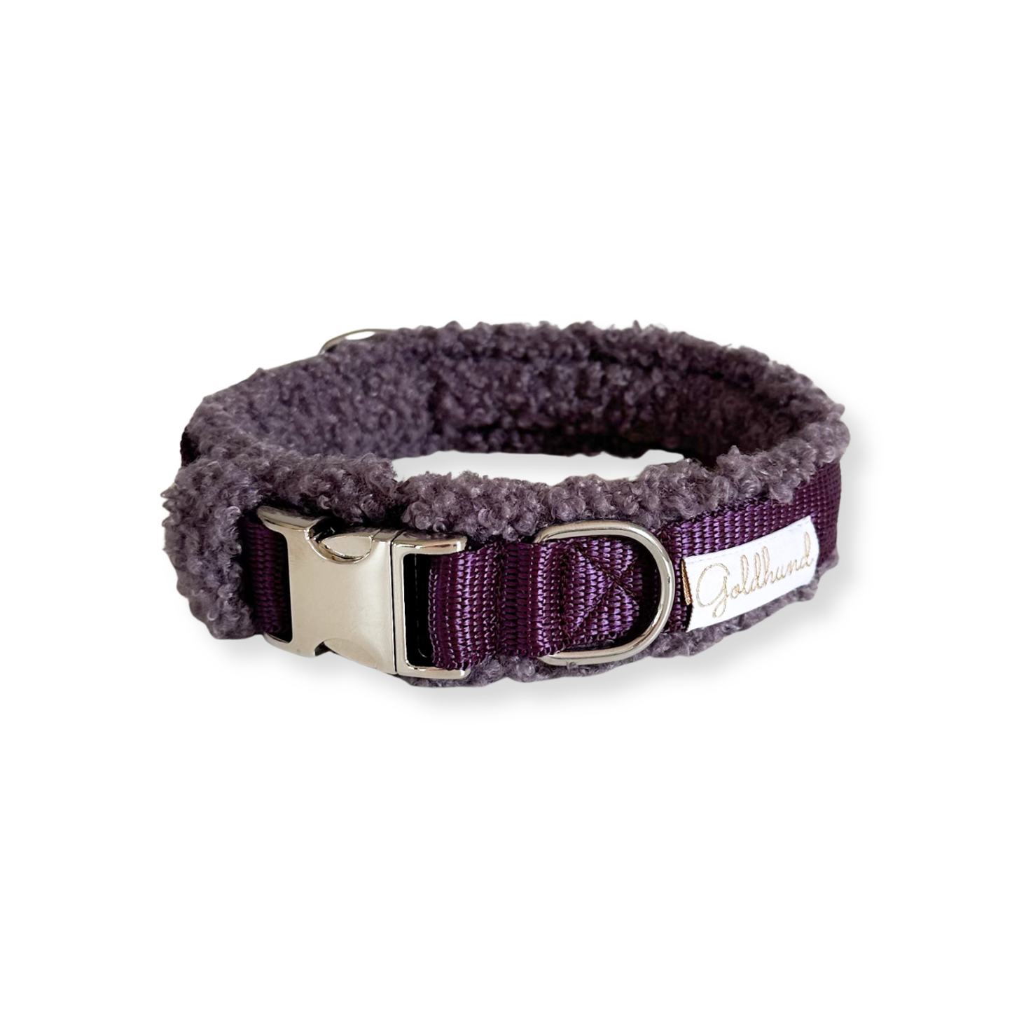 Hundehalsband Teddy dark plum