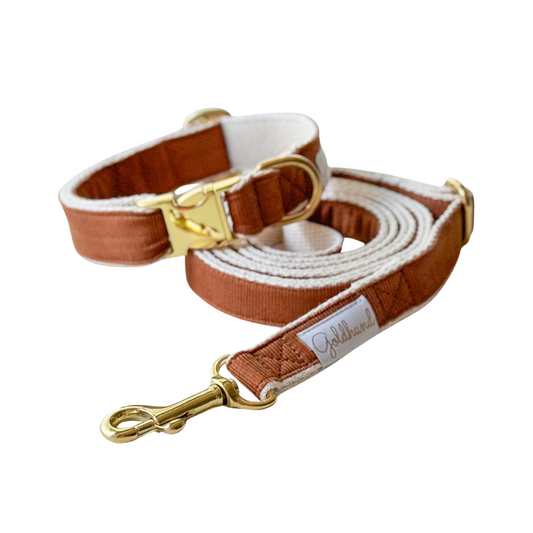 Happy paw Hundeleine - Cord cognac