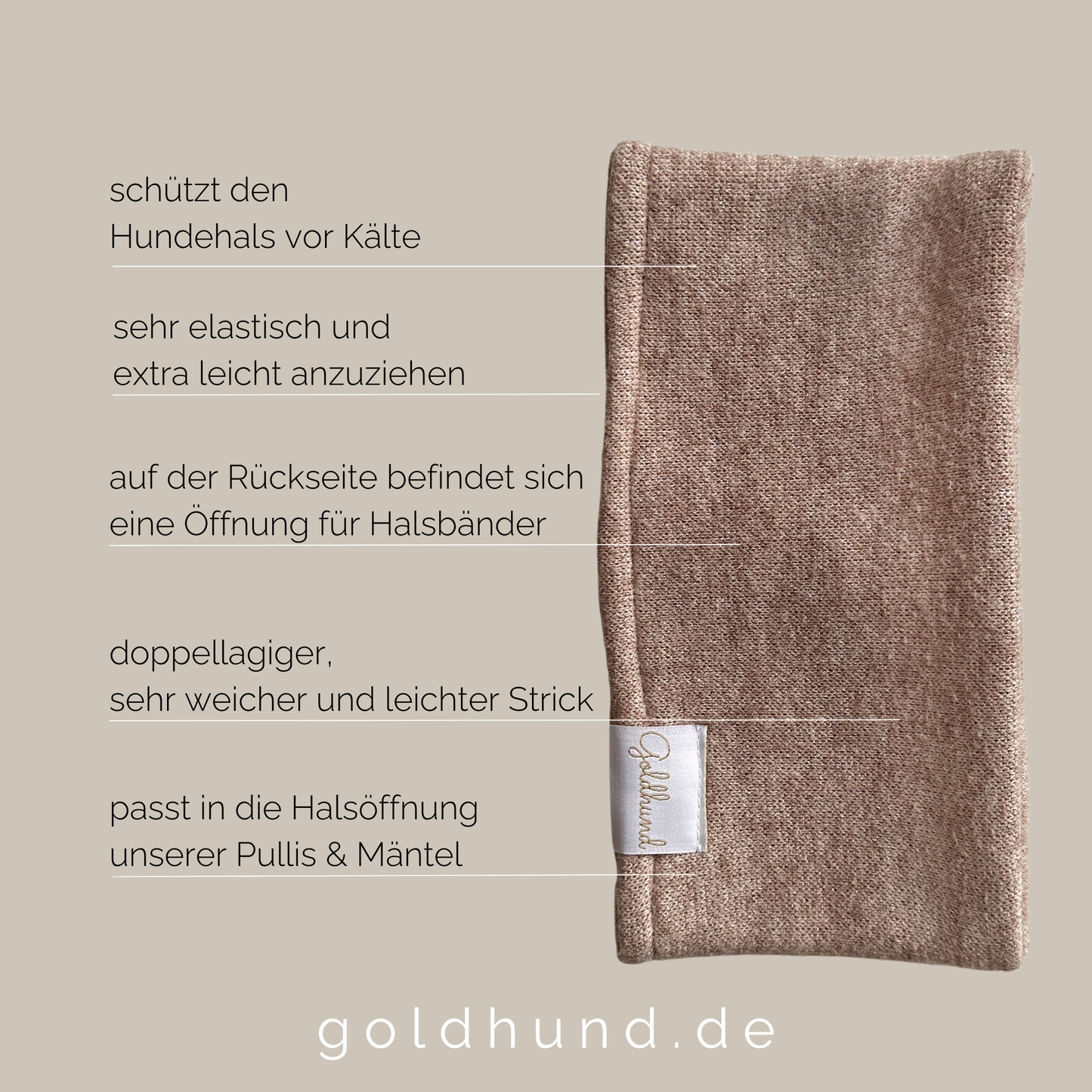 Hundeloop Strick zimtfarben