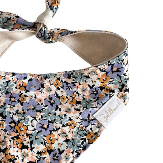 Hundehalstuch peach & purple bloom