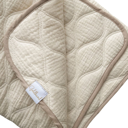 Hundedecke Musselin gesteppt creme // taupe