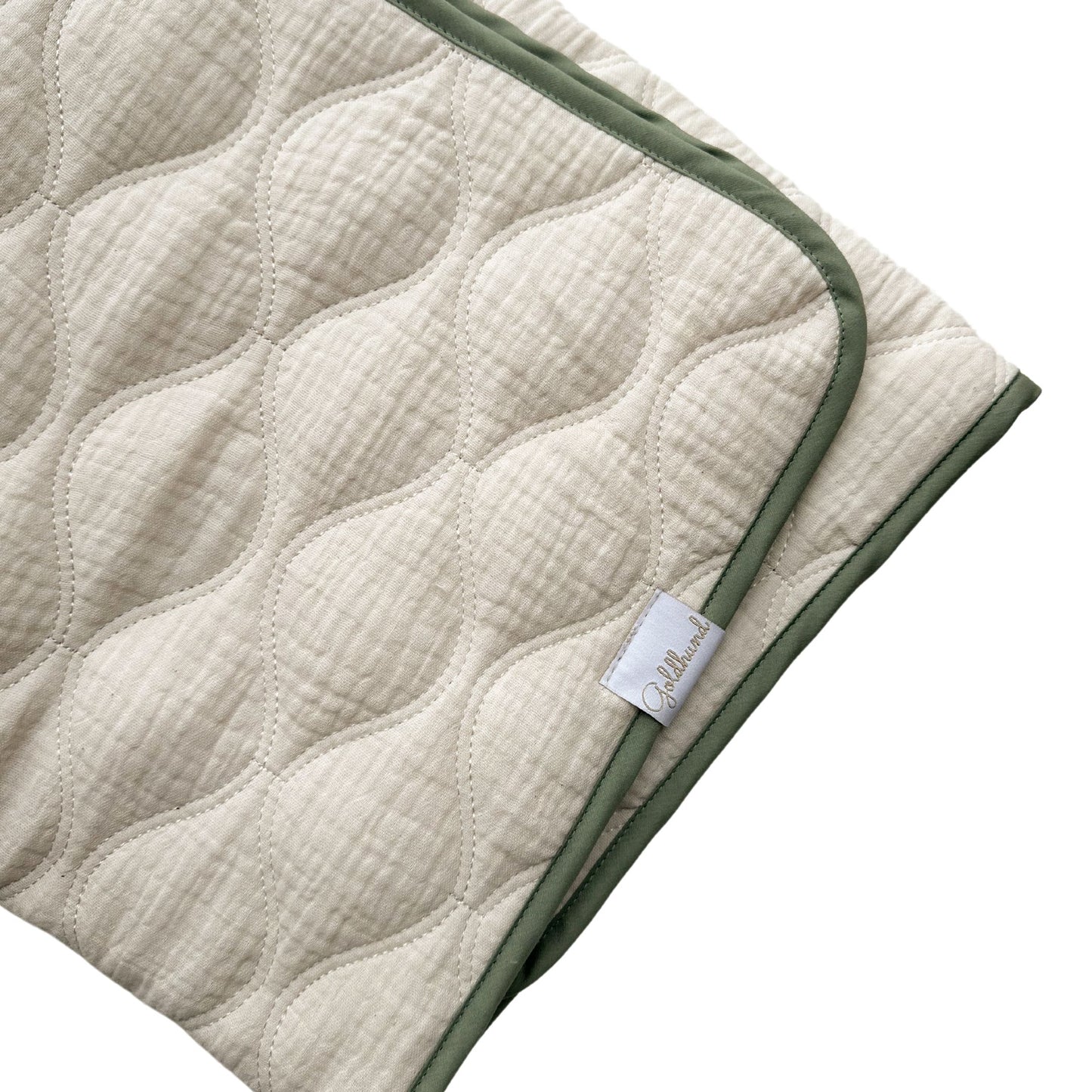 Hundedecke Musselin gesteppt creme // salbei