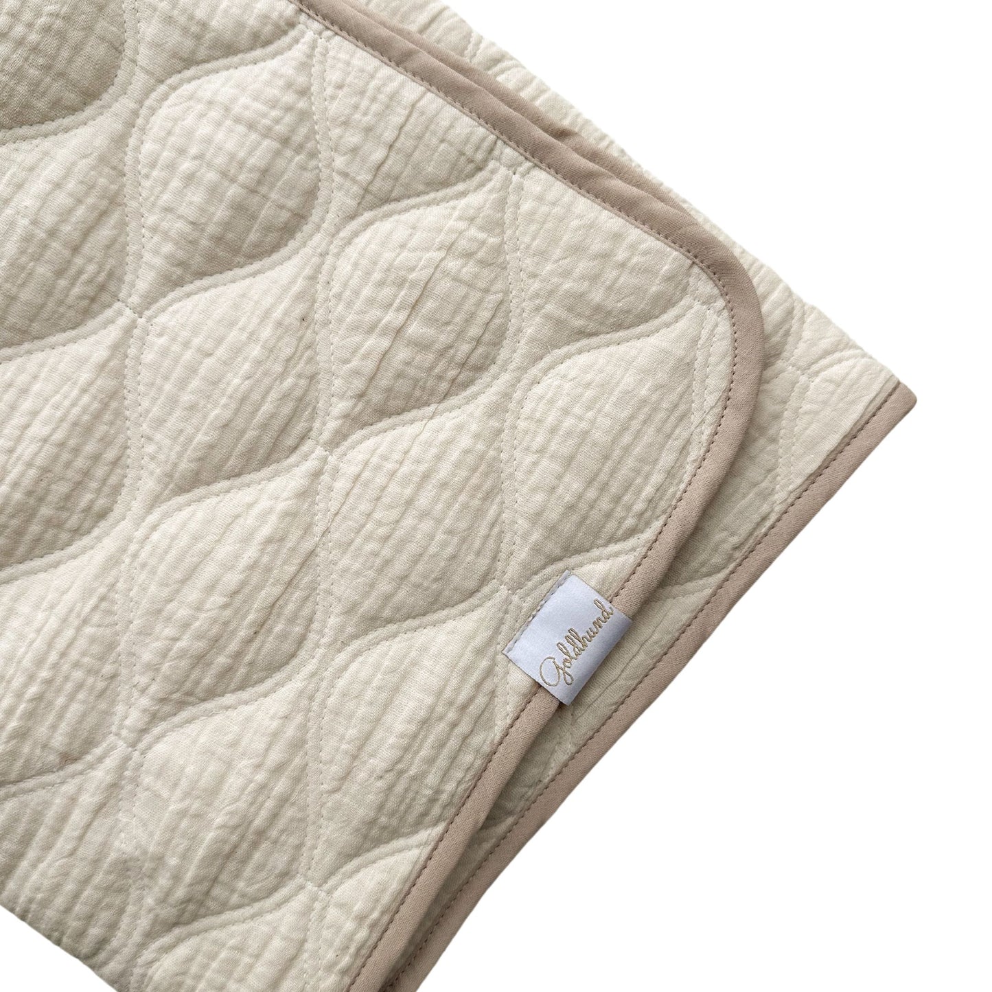 Hundedecke Musselin gesteppt creme // taupe