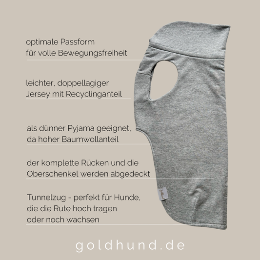 leichtes Hundeshirt CosyShirt light Jersey grau meliert // anteilig recycelt
