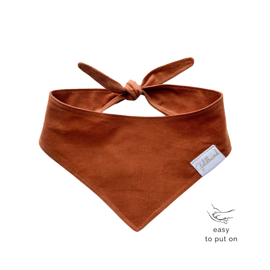Hundehalstuch Cord cognac