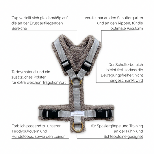 Hundegeschirr PURE Teddy taupe