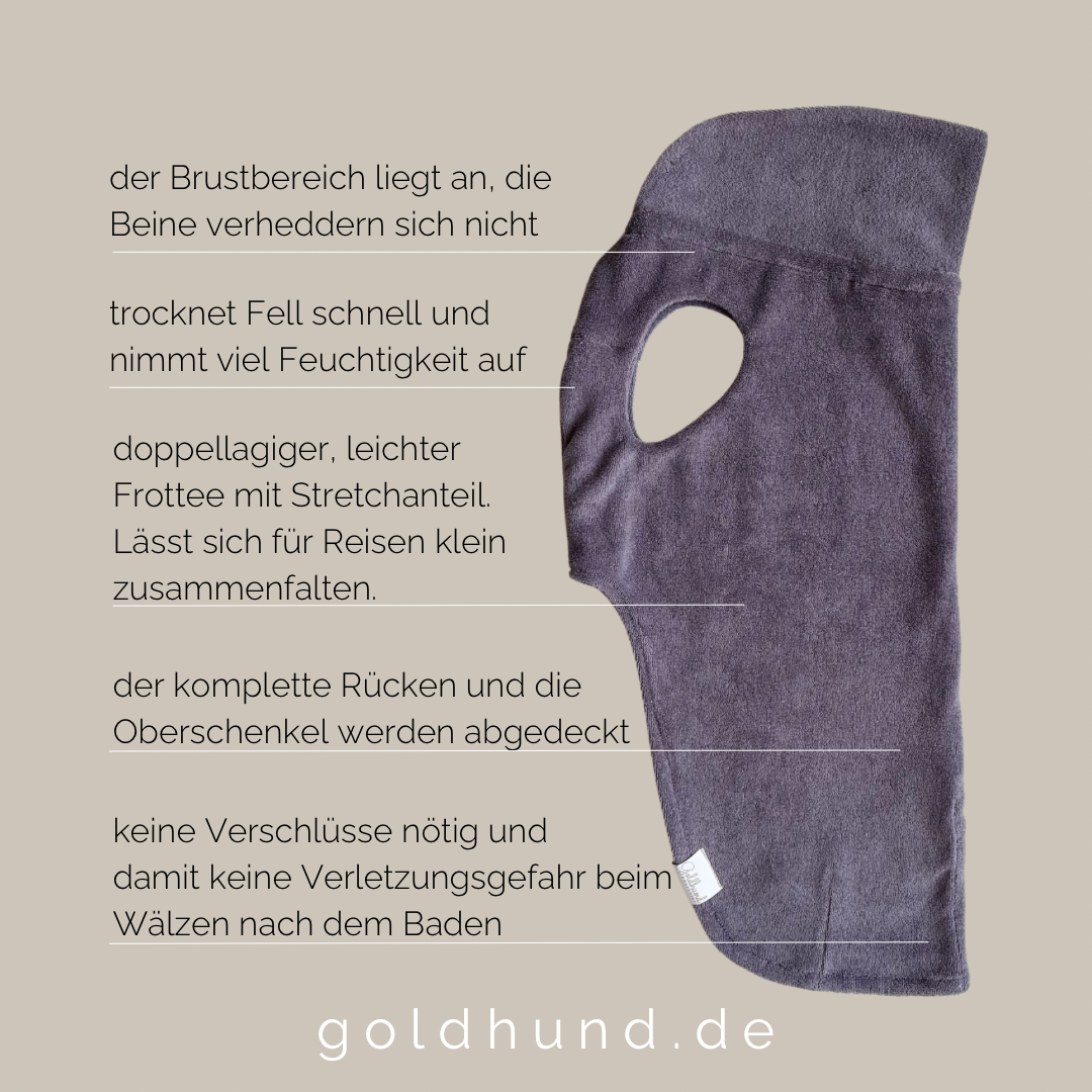 Hundebademantel CosyShirt dry quiet purple