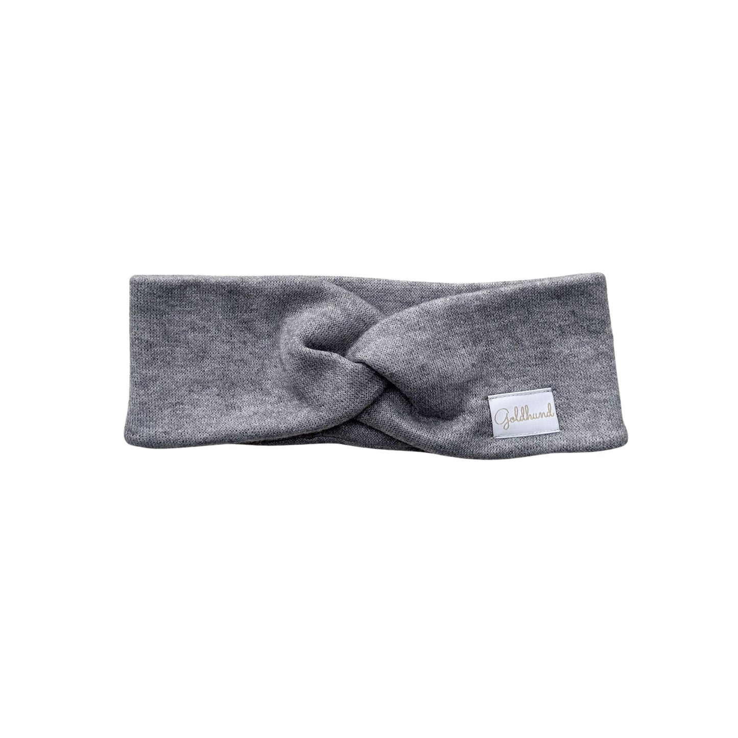 Stirnband Twist Strick grau