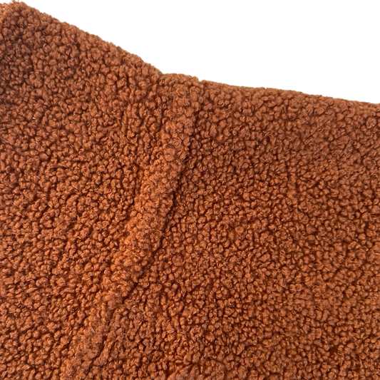 SALE CosyShirt warm Teddy cognac, Gr 11, Kragennaht - (6)