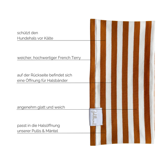 Hundeloop French Stripes cognac