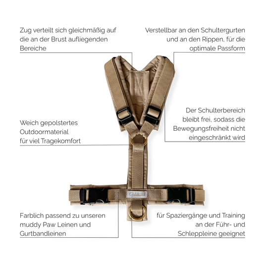 Hundegeschirr PURE outdoor beige