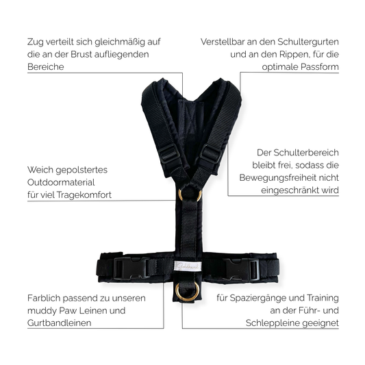 Hundegeschirr PURE outdoor schwarz