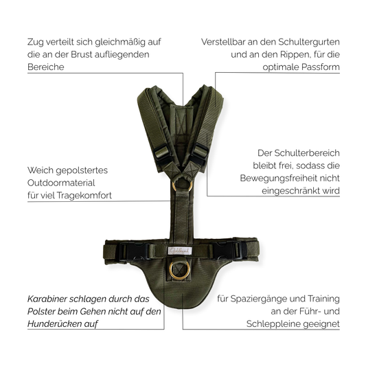 Hundegeschirr CARE Outdoor moos
