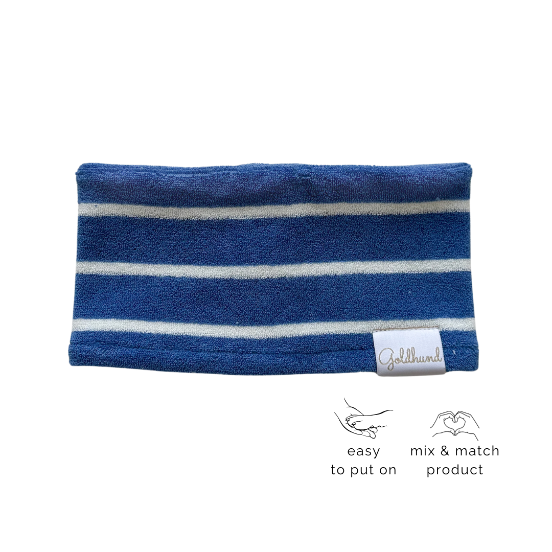 Hundeloop Frottee küstenblau weiß