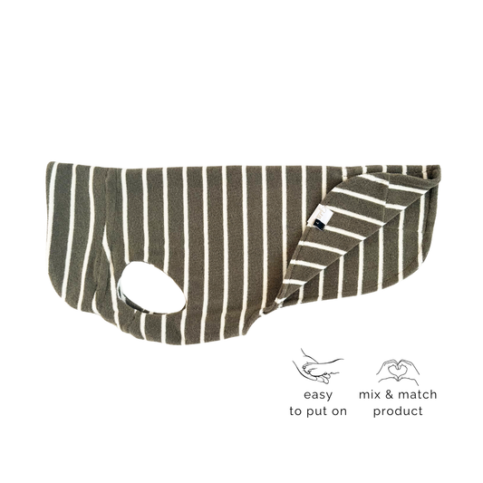 Hundebademantel CosyShirt dry moos stripes
