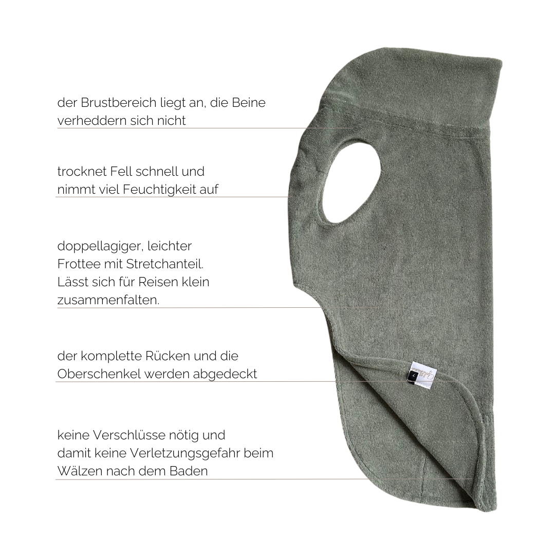 Hundebademantel CosyShirt dry sage
