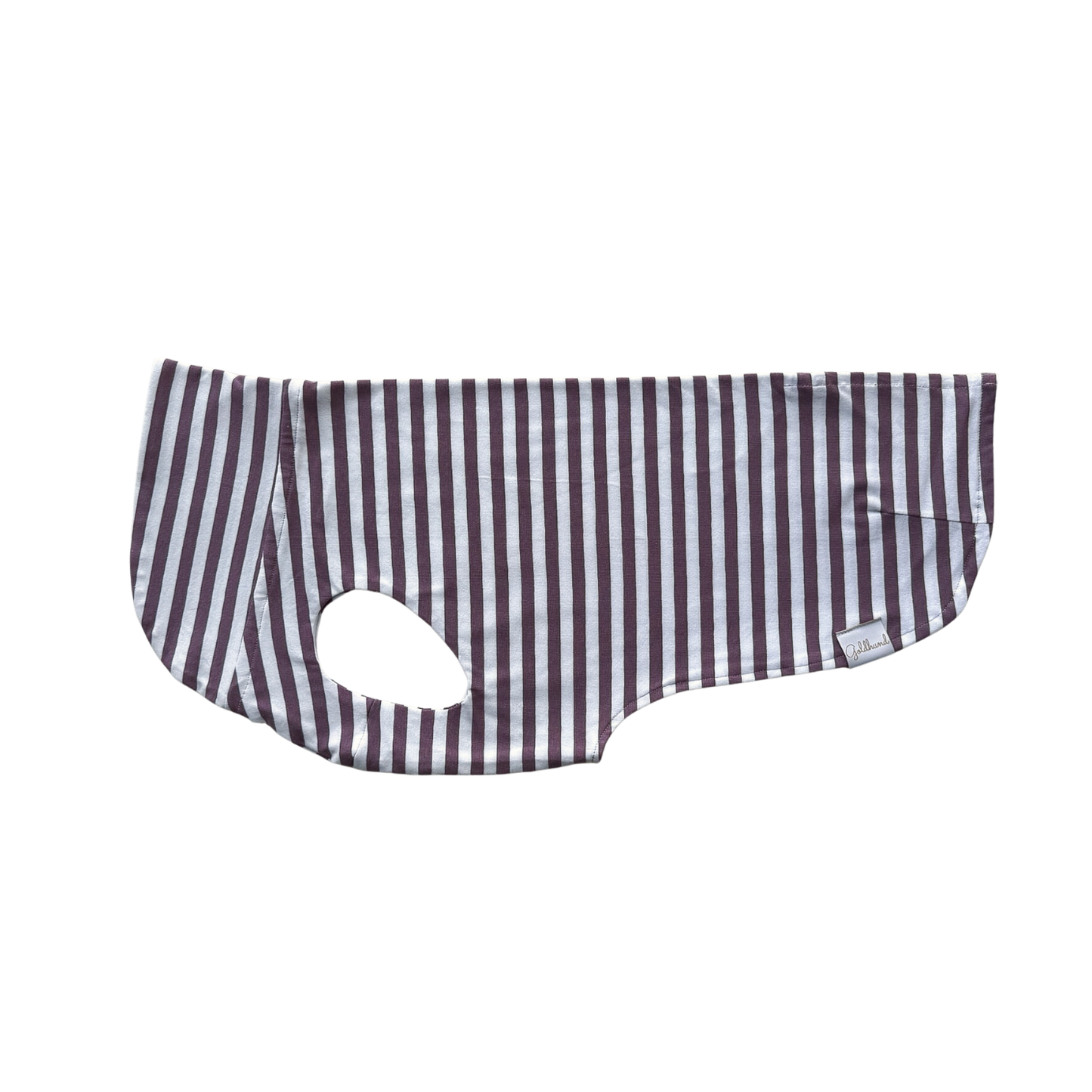 leichtes Hundeshirt CosyShirt light French Terry Stripes dark plum