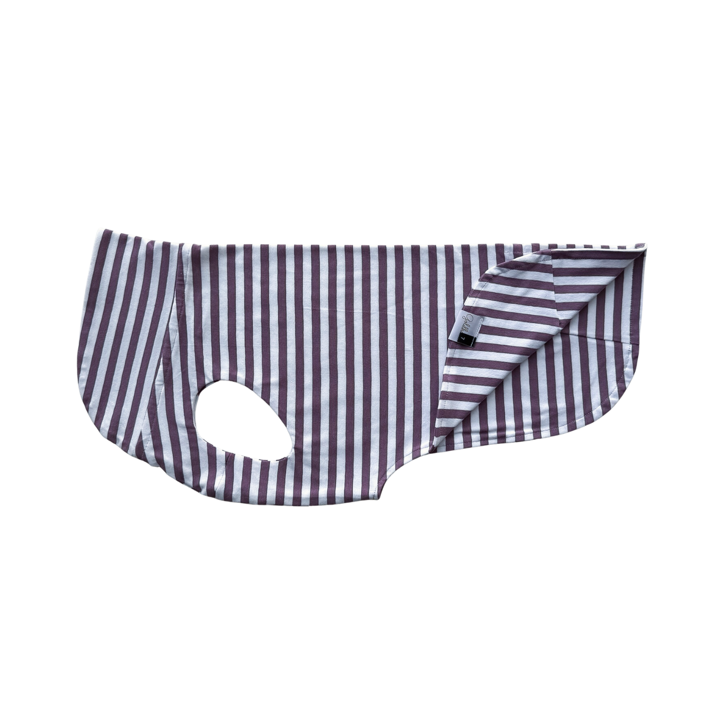 leichtes Hundeshirt CosyShirt light French Terry Stripes dark plum