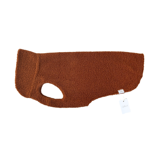 SALE CosyShirt warm Teddy cognac, Gr 11, Kragennaht - (6)
