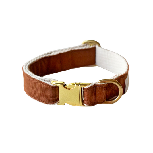 Happy paw Halsband - Cord cognac