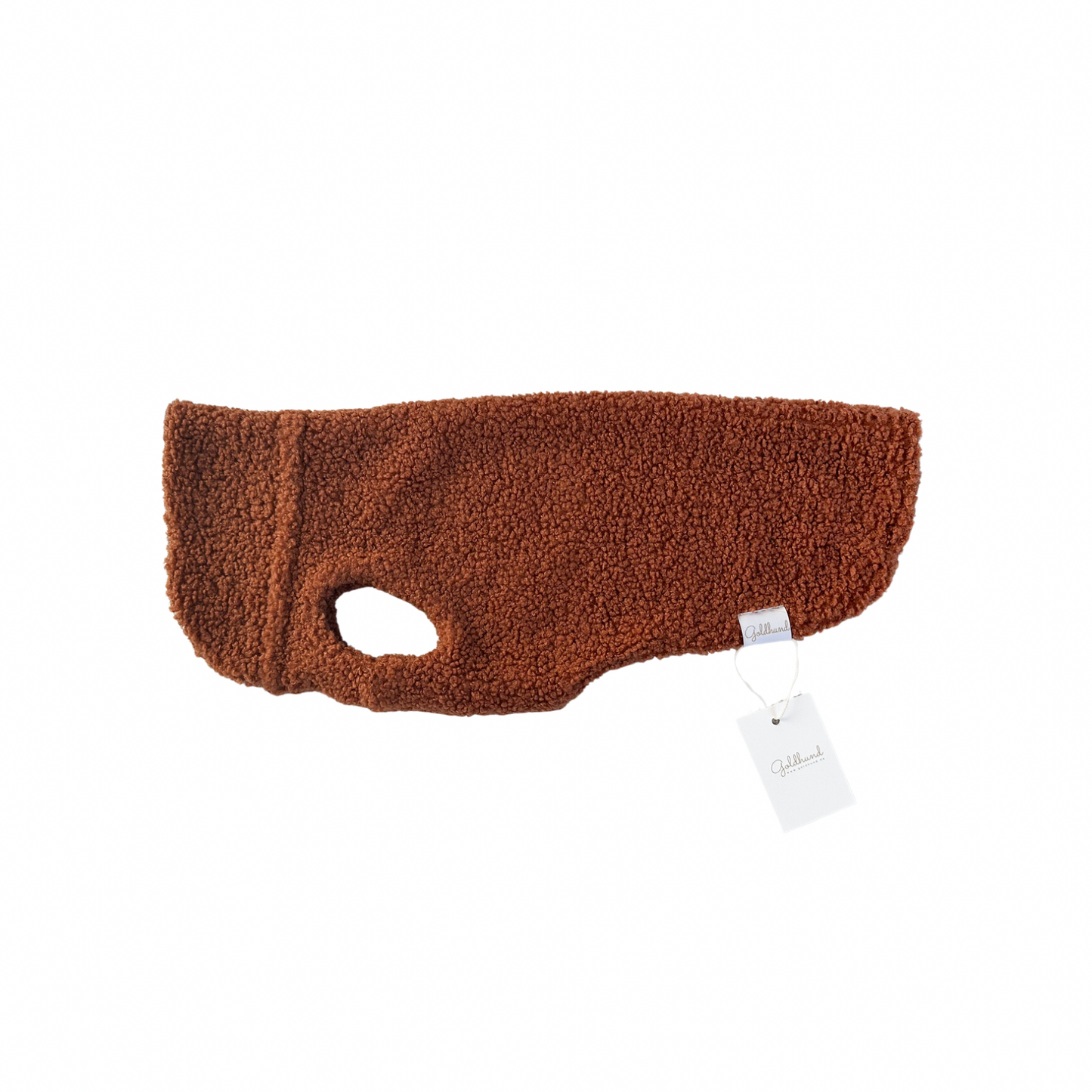 SALE CosyShirt warm Teddy cognac, Gr 4 long, Kragen mit Abstand - (4)