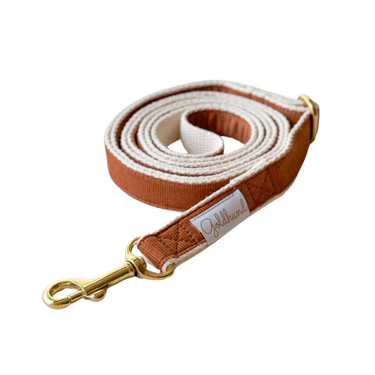 Happy paw Hundeleine - Cord cognac