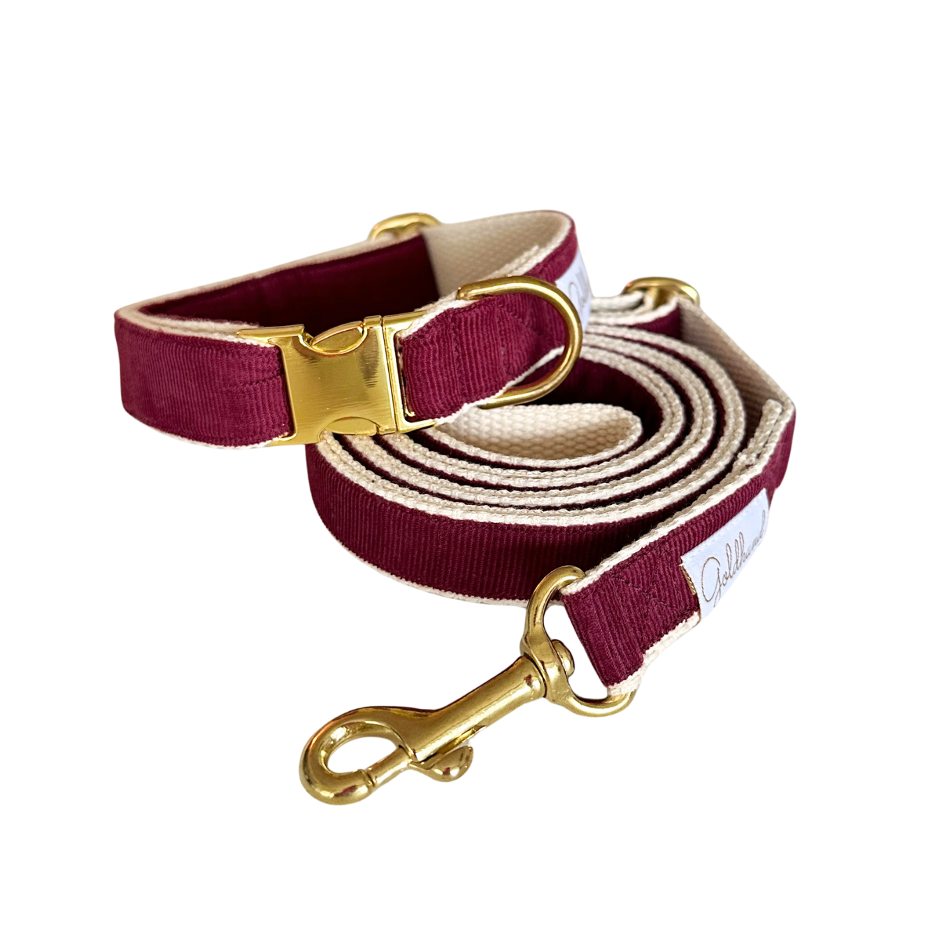 Happy paw Halsband - Cord bordeaux