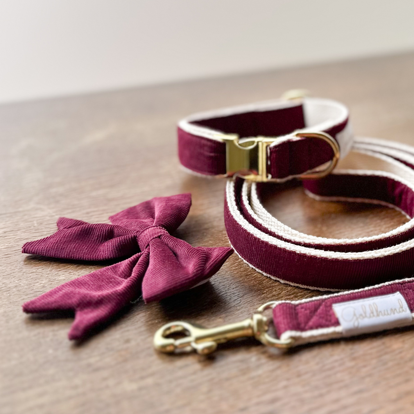 Happy paw Hundeleine - Cord bordeaux