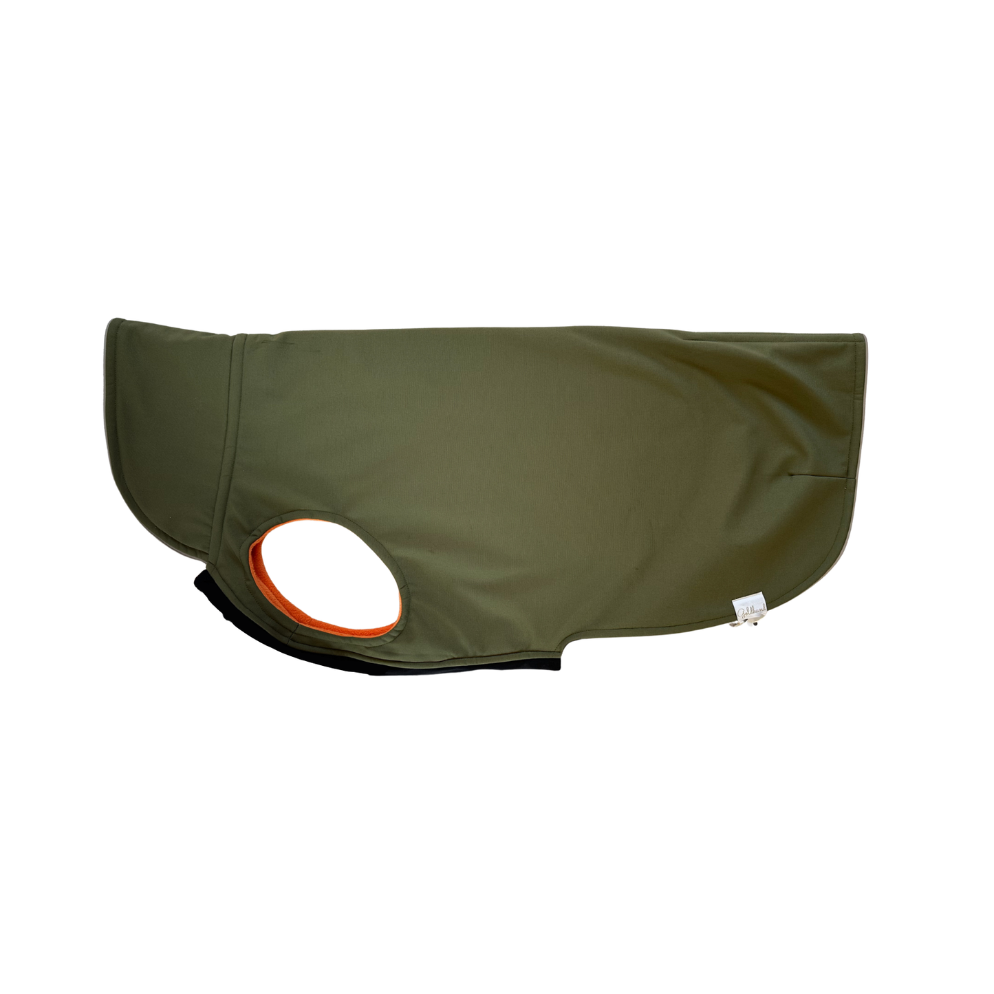 SALE warmer Hundemantel CosyShell warm khaki / orange, Gr. 11, leichte Verschmutzungen
