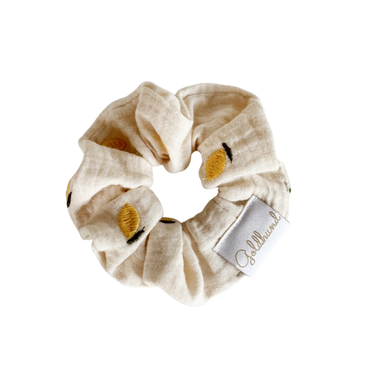 Scrunchie Musselin Zitronen
