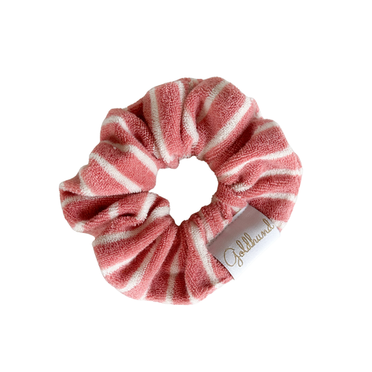 Scrunchie Frottee rosa stripes