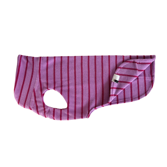 Hundebademantel CosyShirt dry lila-magenta stripes