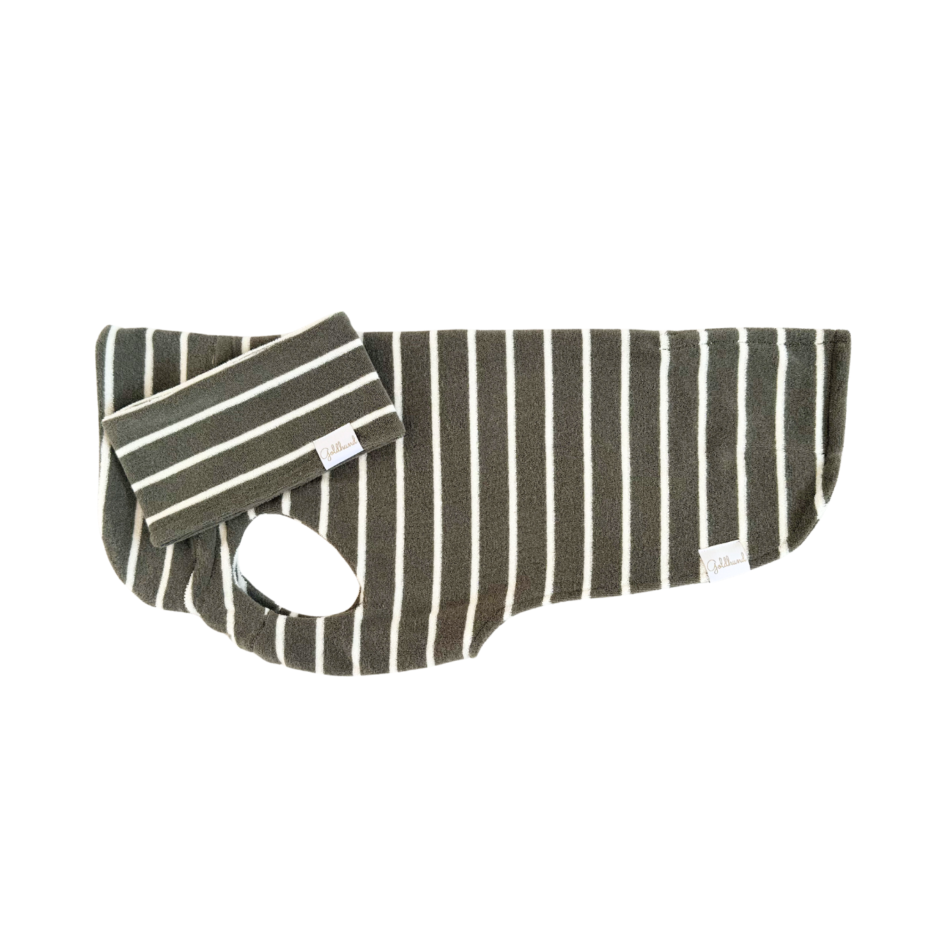 Hundebademantel CosyShirt dry moos stripes