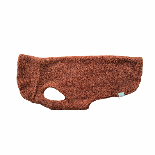 SALE CosyShirt warm Teddy cognac, Gr 10, Falte innen - (2)