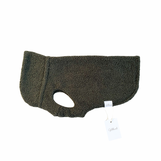 SALE Hundepullover CosyShirt stay warm Teddy moosgrün Gr 6, RL 38 cm