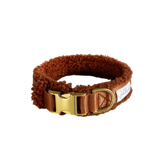 Hundehalsband Teddy cognac