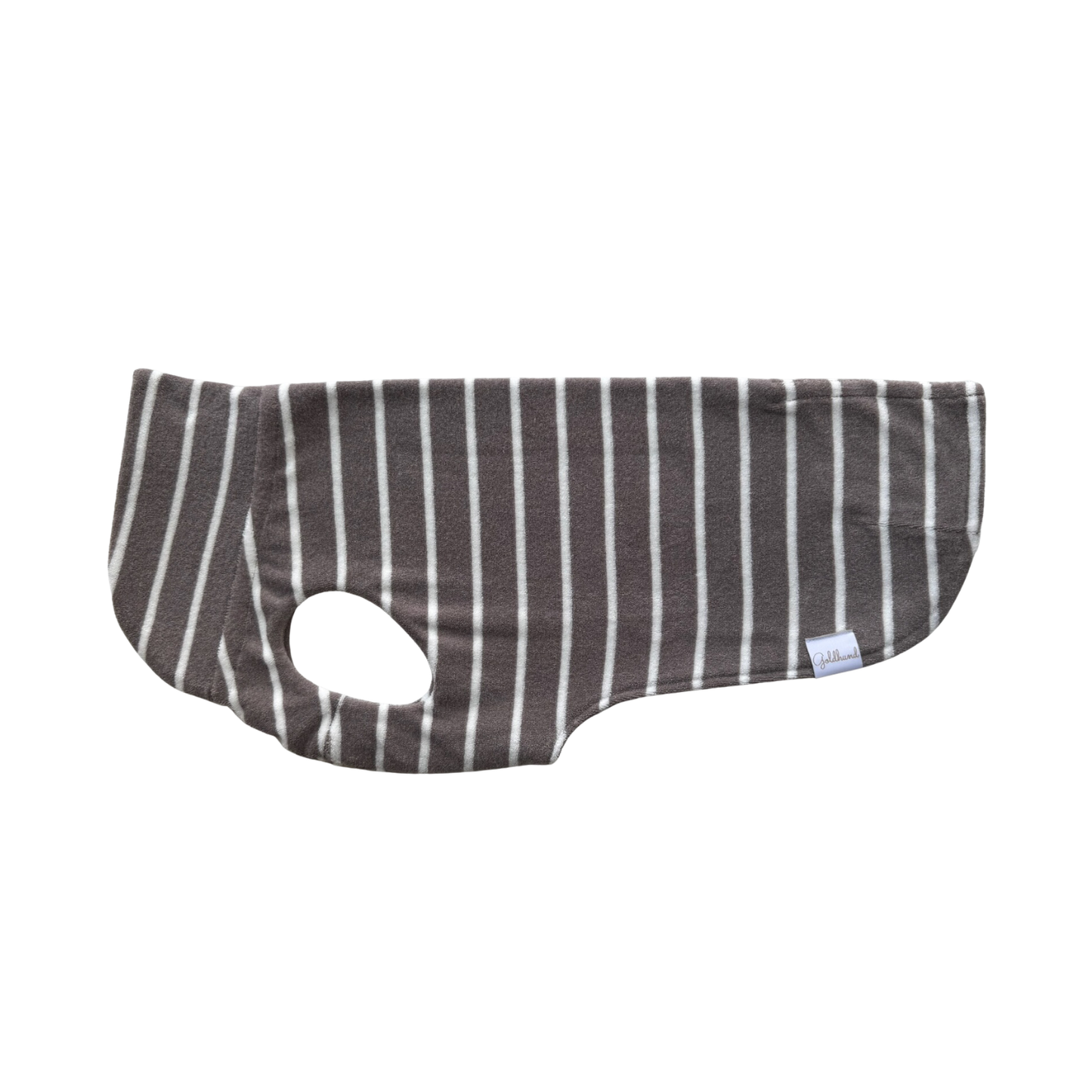 Hundebademantel CosyShirt dry taupe - weiß stripes
