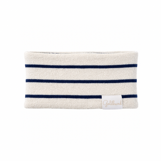 Hundeloop Frottee dry stripes dunkelblau - weiß