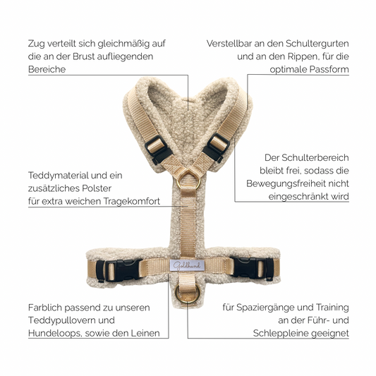 Hundegeschirr Teddy beige