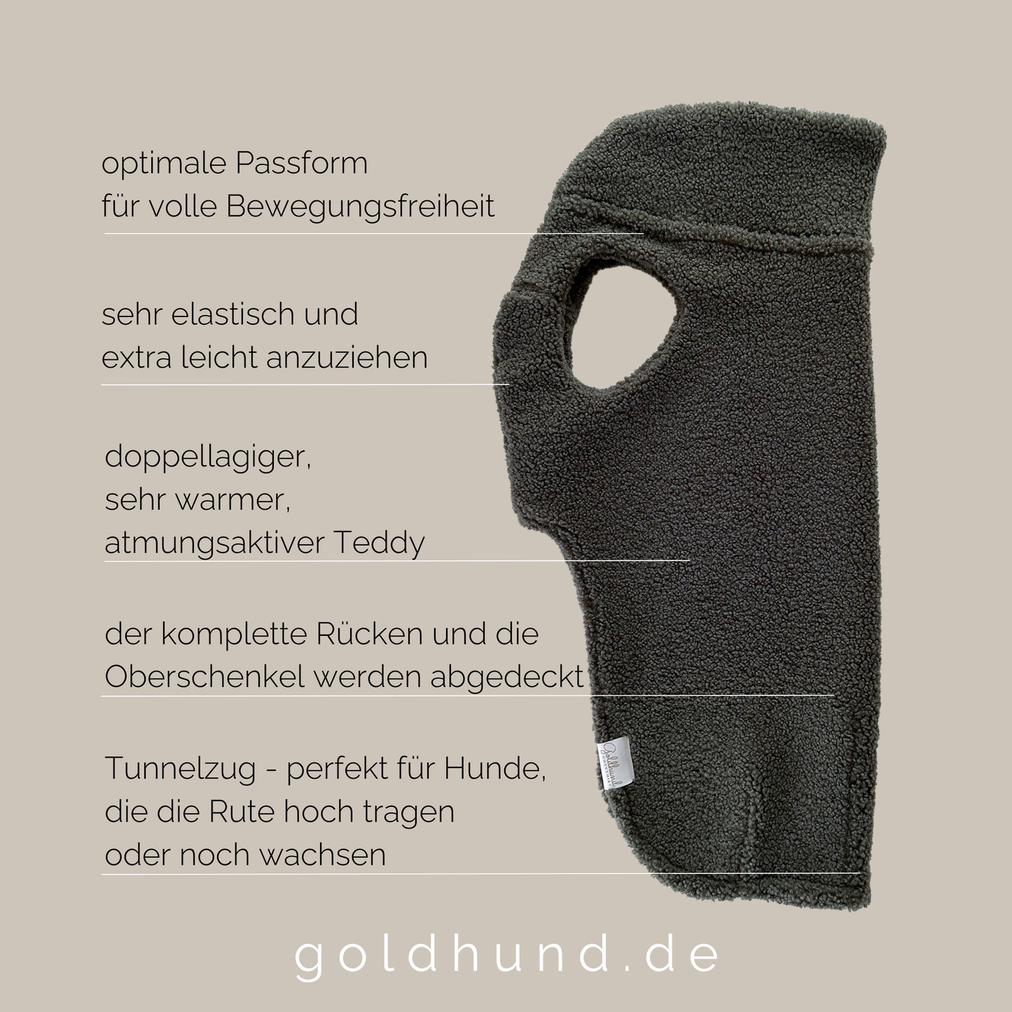 Hundepullover CosyShirt stay warm Teddy moosgrün