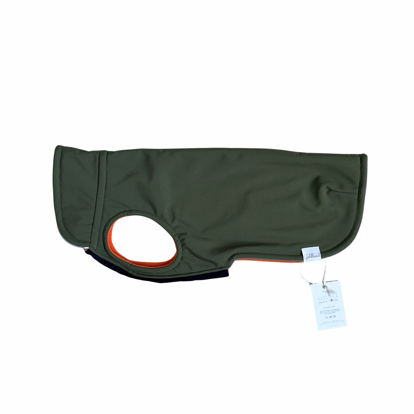 SALE warmer Hundemantel CosyShell khaki orange Gr 6, RL 48 cm
