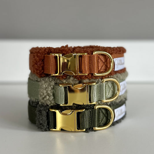 Hundehalsband Teddy cognac