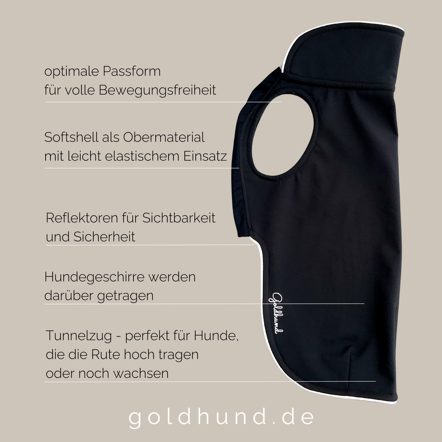 leichter Hundemantel CosyShell light schwarz